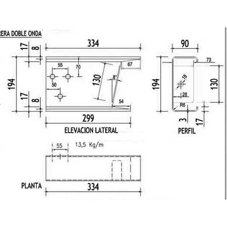 Guardrail Spacer Drawing